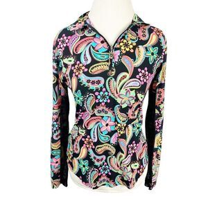 San Soleil Floral Paisley Long Sleeve Top